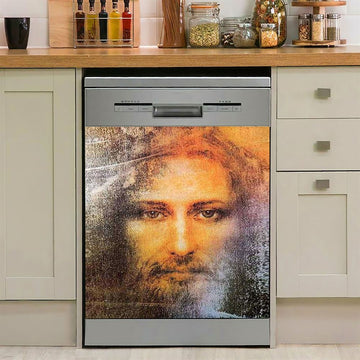 Jesus Christ The Redeemer Dishwasher Cover, Jesus Portrait Dishwasher Stickers, Christian Kitchen Decor