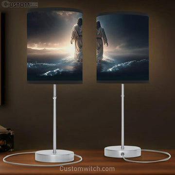Jesus Christ Walk On The Water Table Lamp Pictures - Faith Art - Christian Table Lamp Gift Decor