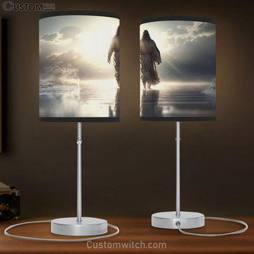 Jesus Christ Walking On Water Table Lamp - Jesus Christ Picture - Christian Home Decor