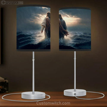 Jesus Christ Walking On Water Table Lamp Art - Jesus Christ Picture - Christian Home Decor