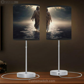 Jesus Christ Walks In Water Table Lamp Pictures - Faith Art - Christian Table Lamp Gift Decor