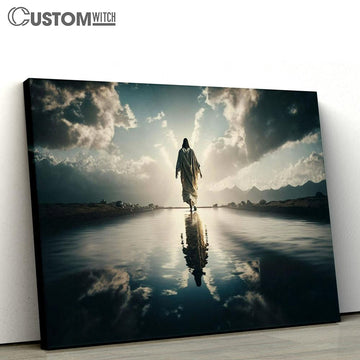 Jesus Christ Walks On The Water Canvas Pictures - Faith Art - Christian Canvas Wall Art Decor