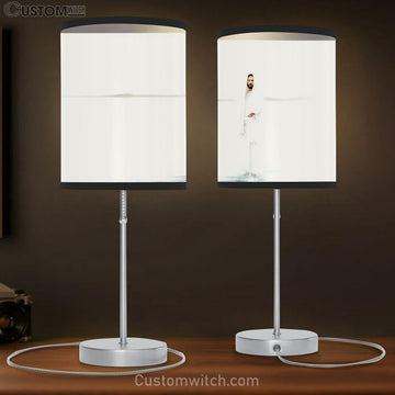 Jesus Christ Walks On Water - White Jesus - Come And See Blue Table Lamp Gift - Christian Bedroom Decor - Religious Art