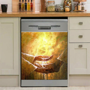 Jesus Christ Washing The Foot Of Disciples Dishwasher Cover, Jesus Christ Dishwasher Stickers, Christian Kitchen Decor