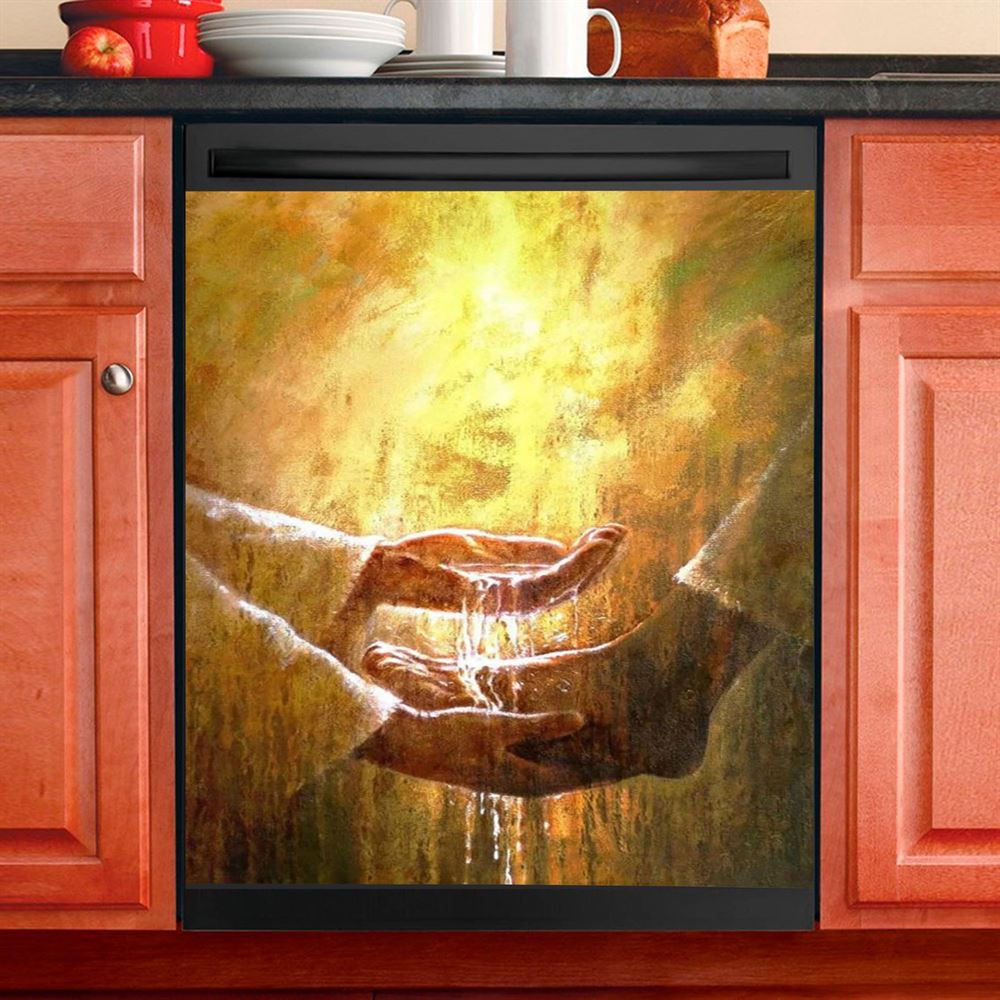 Jesus Christ Washing The Foot Of Disciples Dishwasher Cover, Jesus Christ Dishwasher Stickers, Christian Kitchen Decor
