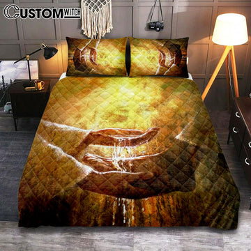 Jesus Christ Washing The Foot Of Disciples Quilt Bedding Set Prints - Jesus Christ Quilt Bedding Set Art - Christian Cover Twin Bedding Decor