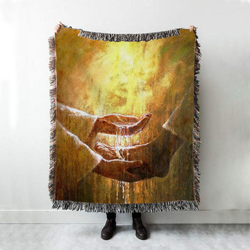 Jesus Christ Washing The Foot Of Disciples Woven Blanket Prints - Jesus Christ Woven Blanket Art - Christian Boho Blanket
