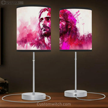 Jesus Christ Watercolor Table Lamp Pictures - Faith Art - Christian Table Lamp Gift Decor