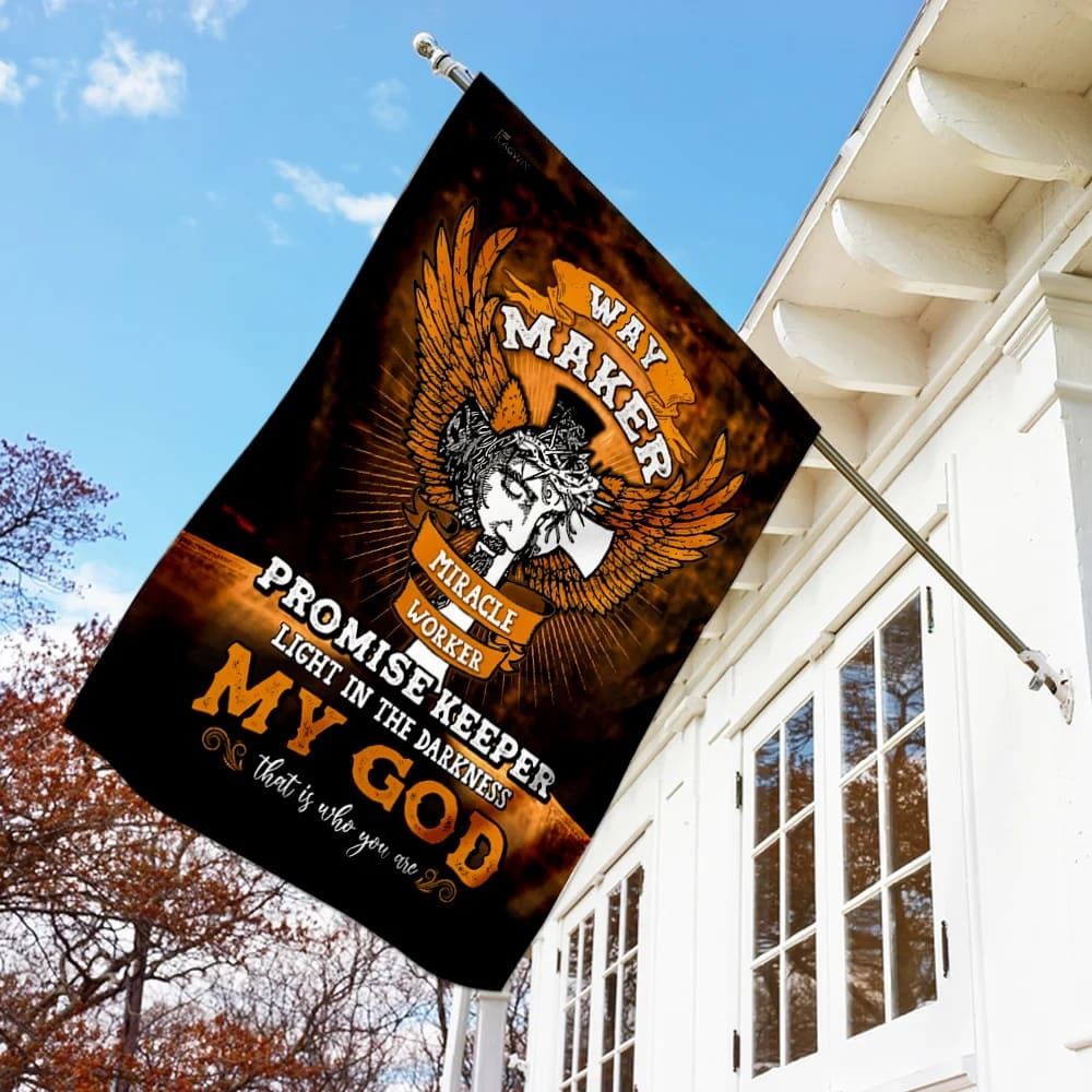 Jesus Christ Way Maker Miracle Worker Flag, Outdoor Christian House Flag, Christian Flag, Scripture Flag, Garden Banner