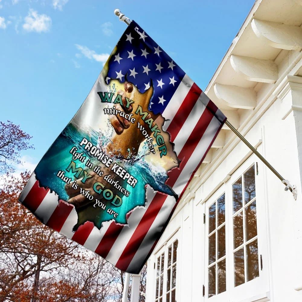 Jesus Christ Way Maker Miracle Worker House Flags, Christian Flag, Scripture Flag, Garden Banner