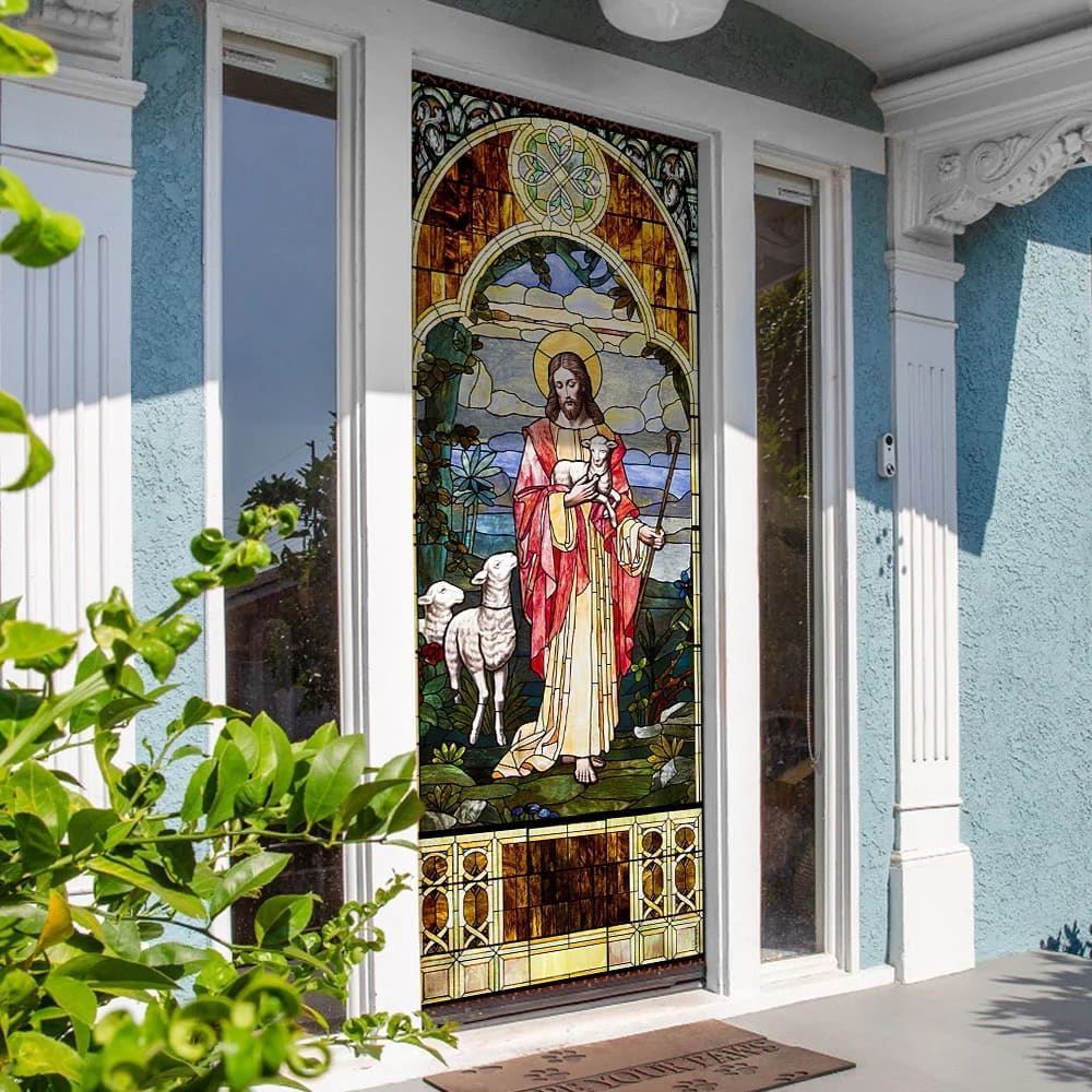 Jesus Christ the Good Shepherd Door Cover, Christian Door Decor, Door Christian Church, Christian Door Plaques