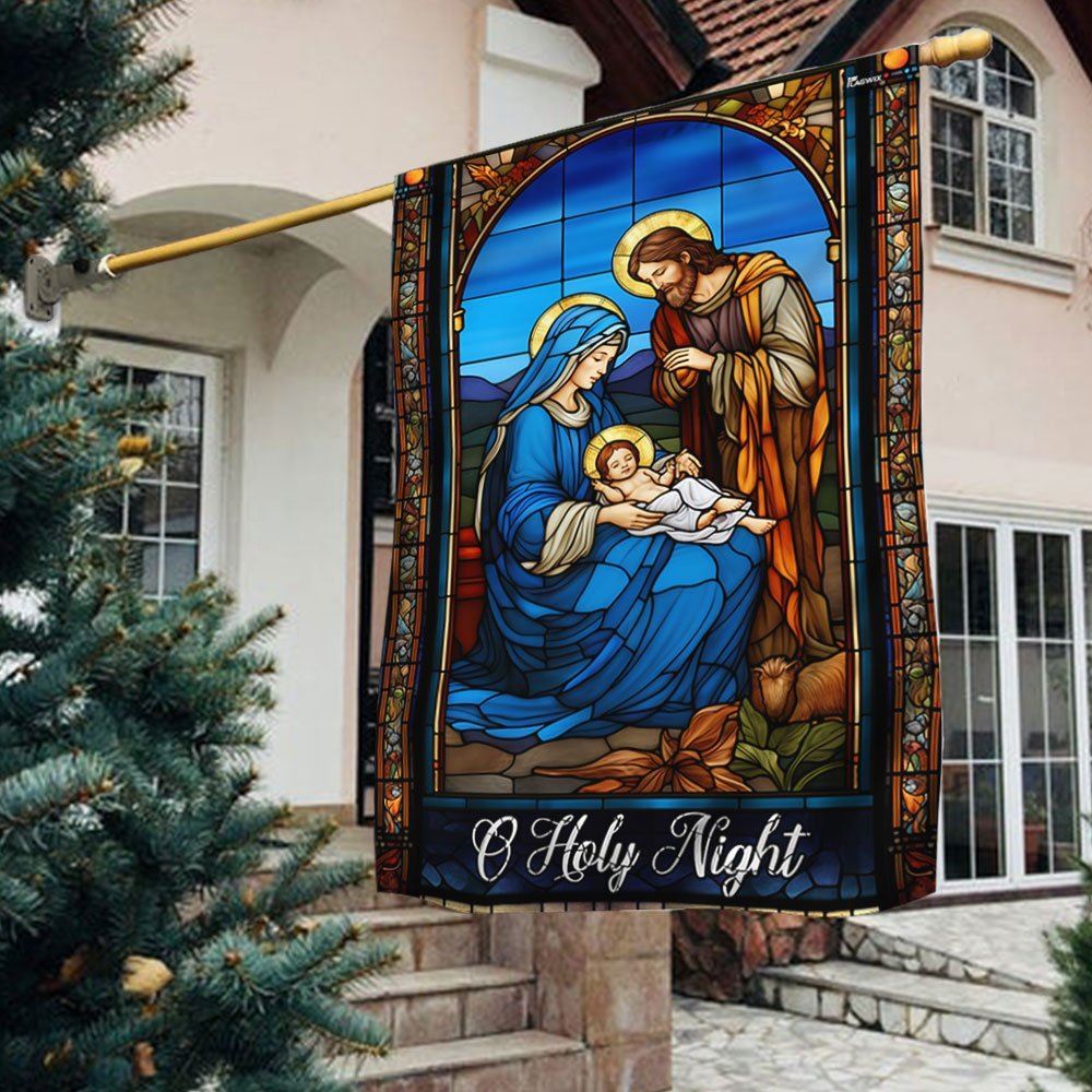 Jesus Christmas Flag Oh Holy Night Nativity Scene Flag, Christian Christmas House Flag, Christmas Outdoor Decor Ideas