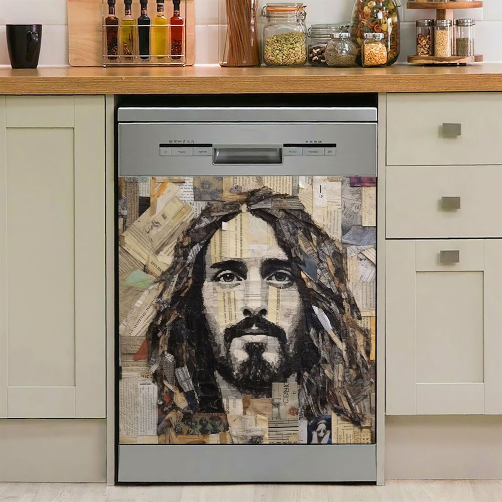 Jesus Christs Art Dishwasher Cover, Jesus Dishwasher Stickers, Christian Kitchen Decor