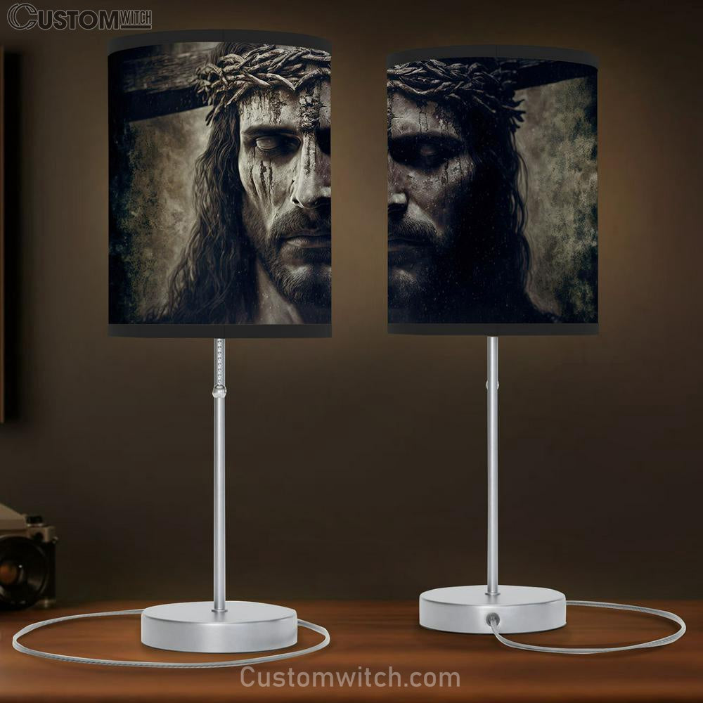 Jesus Christs Suffering Death Table Lamp Pictures - Faith Art - Christian Table Lamp Gift Decor