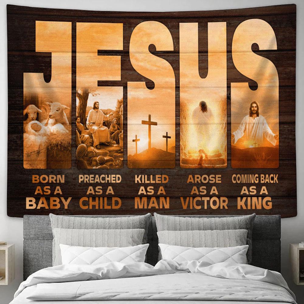 Jesus Coming Back As A King Large Tapestry - Christian Tapestry Prints - Religious Tapestry Art