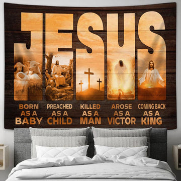 Jesus Coming Back As A King Large Tapestry - Christian Tapestry Prints - Religious Tapestry Art