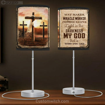 Jesus Cross Way Maker Miracle Worker Promise Keeper Table Lamp