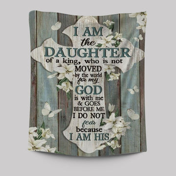 Jesus Cross White Tulip I Am The Daughter Of A King Tapestry