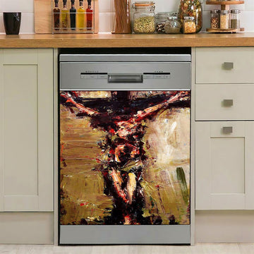 Jesus Died On Cross Dishwasher Cover, Jesus Christ Dishwasher Stickers, Christian Kitchen Decor