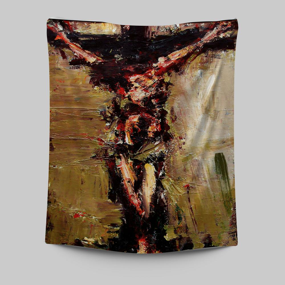 Jesus Died On Cross Tapestry Prints - Jesus Christ Tapestry Art - Christian Wall Decor