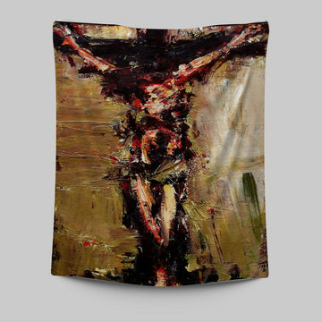 Jesus Died On Cross Tapestry Prints - Jesus Christ Tapestry Art - Christian Wall Decor