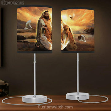 Jesus Dove Large Table Lamp - Christian Table Lamp Prints - Religious Table Lamp Art
