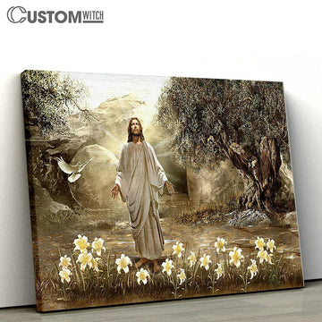 Jesus Dove Of Peace Meadow Landscape A New Day Has Come Canvas Art - Christian Wall Art Decor - Bible Verse Canvas