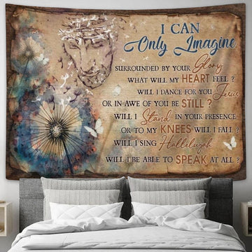 Jesus Drawing, Dandelion Painting, I Can Only Imagine Tapestry, Tapestries for Living Room Bedroom