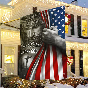 Jesus Flag. One Nation Under God Jesus Flag, Outdoor House Flags, Christian Flag, Scripture Flag, Garden Banner