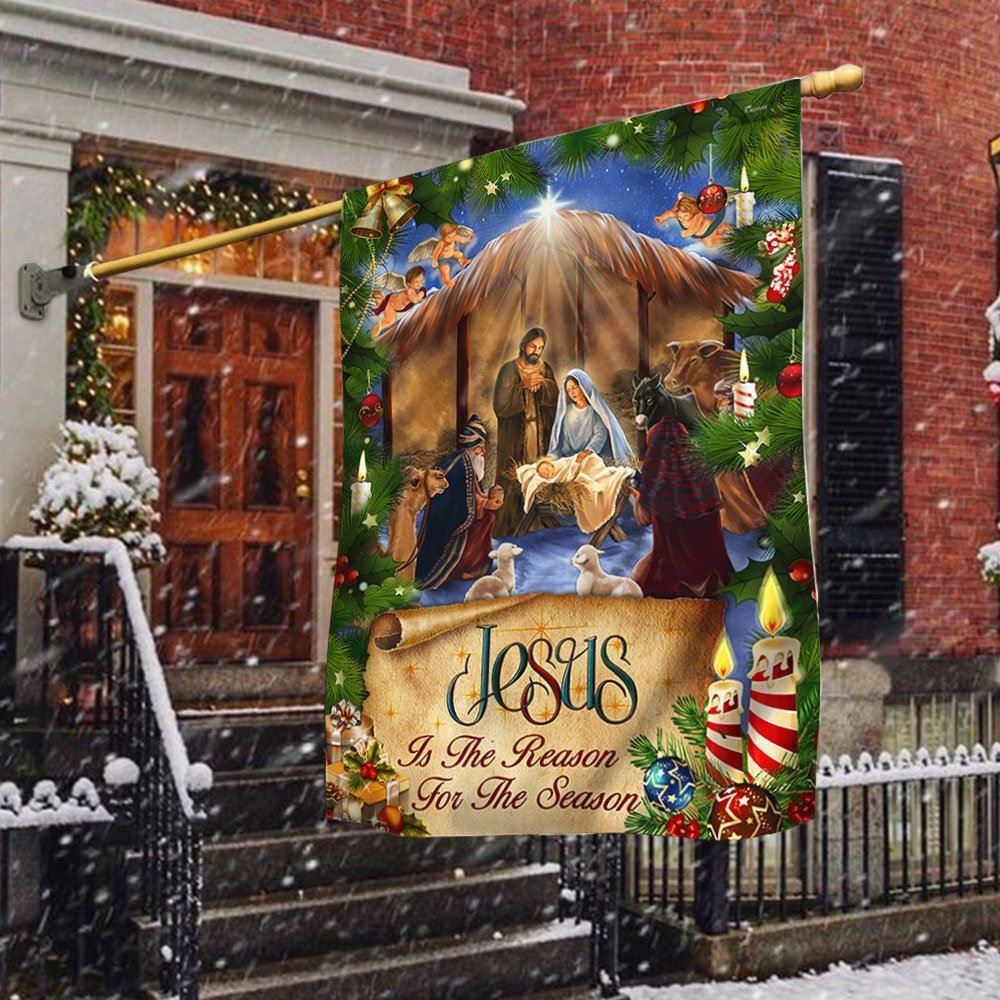 Jesus Flag Jesus Is The Reason For The Season Christmas Flag, Christian Christmas House Flag, Christmas Outdoor Decor Ideas