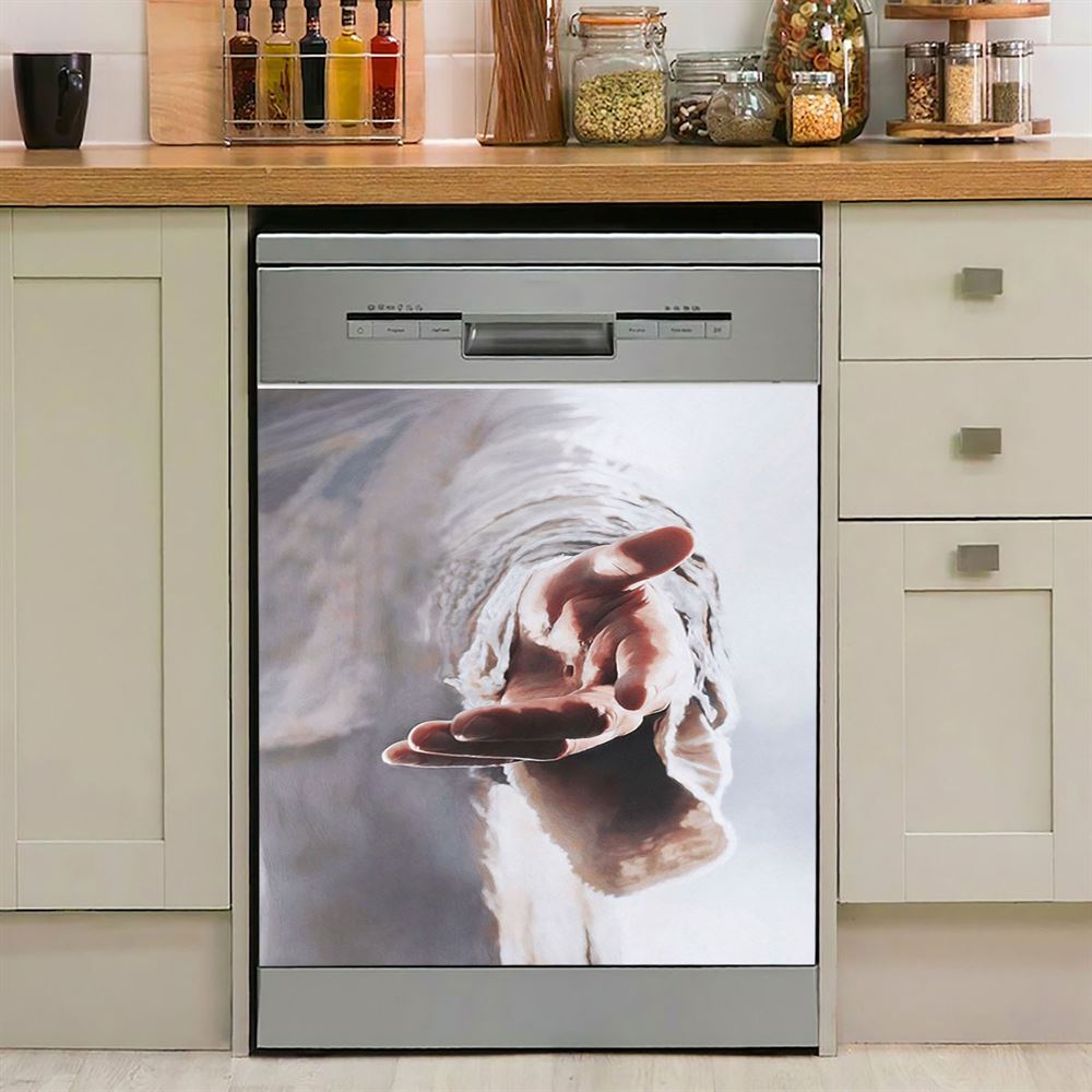 Jesus Gives Hand Dishwasher Cover, Jesus Christ Dishwasher Stickers, Christian Kitchen Decor