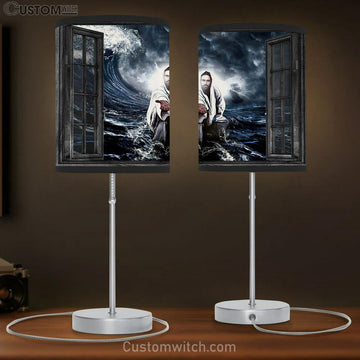 Jesus Gives His Hand Table Lamp Gift - Jesus Christ Table Lamp - Christian Table Lamp Prints