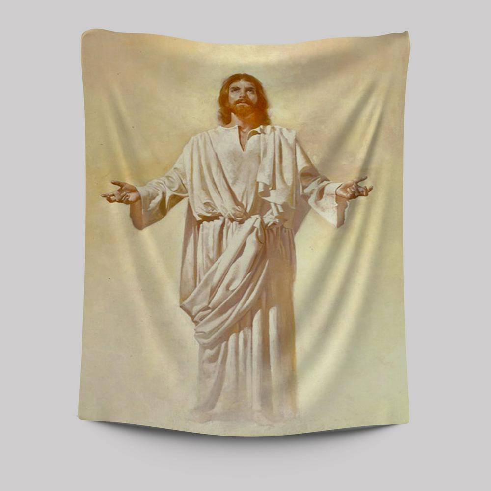 Jesus God With Open Arms Tapestry Pictures - Christian Wall Art - Jesus Tapestry Art