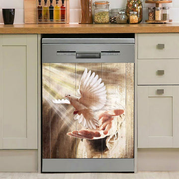 Jesus Hand A Dove On His Hand Dishwasher Cover, Christian Dishwasher Stickers, Bible Verse Kitchen Decor