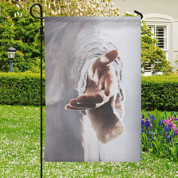 Jesus Hand Flag, Christian&#39;s Flag, Garden Decor, Garden Flag Stand, Christian Flag, Scripture Flag, Garden Banner