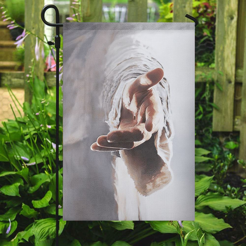 Jesus Hand Flag, Christian&#39;s Flag, Garden Decor, Garden Flag Stand, Christian Flag, Scripture Flag, Garden Banner