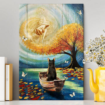 Jesus Hand German Shepherd Dog Wall Art Canvas - Jesus Portrait Canvas Prints - Christian Wall Art