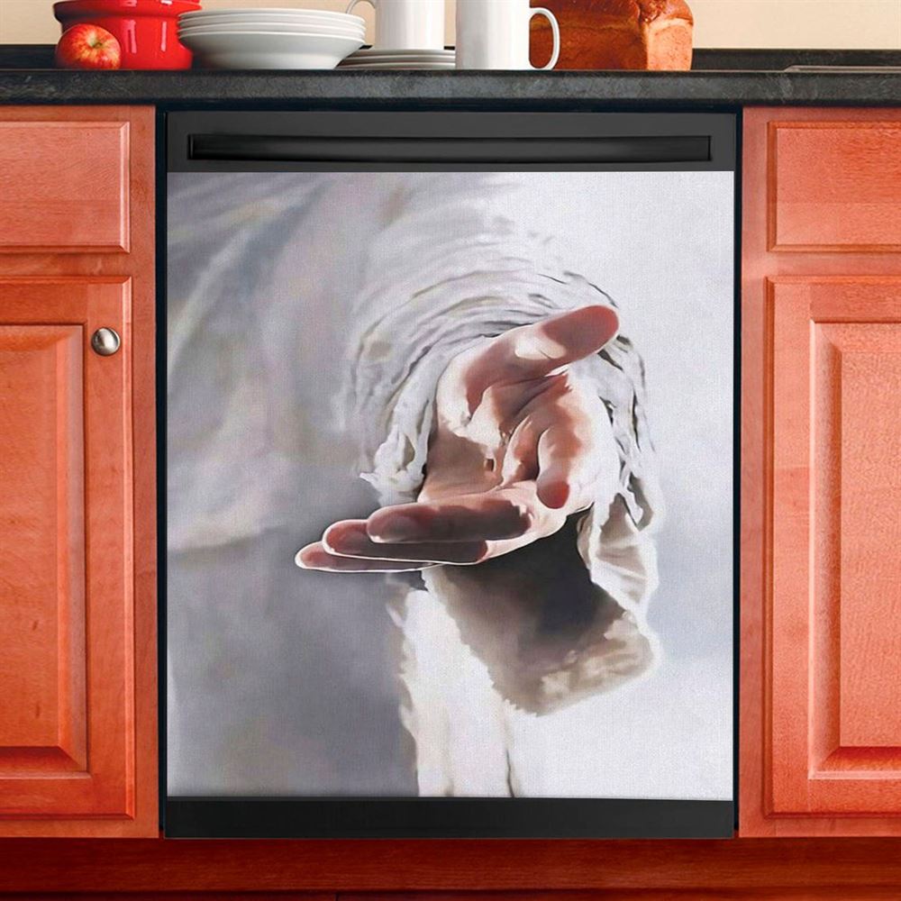 Jesus Hands Reaching Out Dishwasher Cover, Christian Dishwasher Stickers, Bible Verse Kitchen Decor