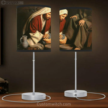 Jesus Heals Painting - In Humility Table Lamp Art - Christian Lamp Gift Decor - Jesus Christ Table Lamp