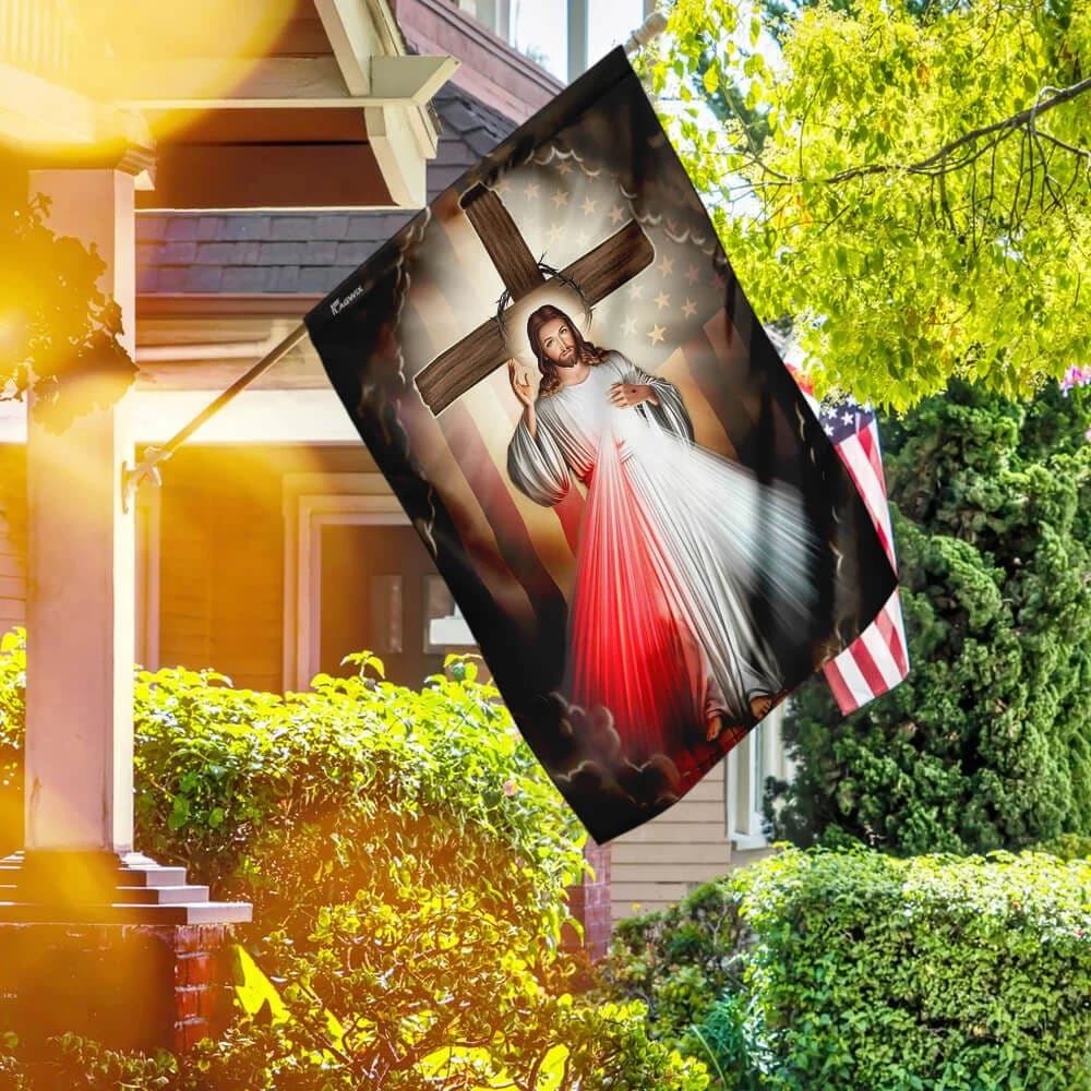 Jesus In America House Flags, Christian Flag, Scripture Flag, Garden Banner