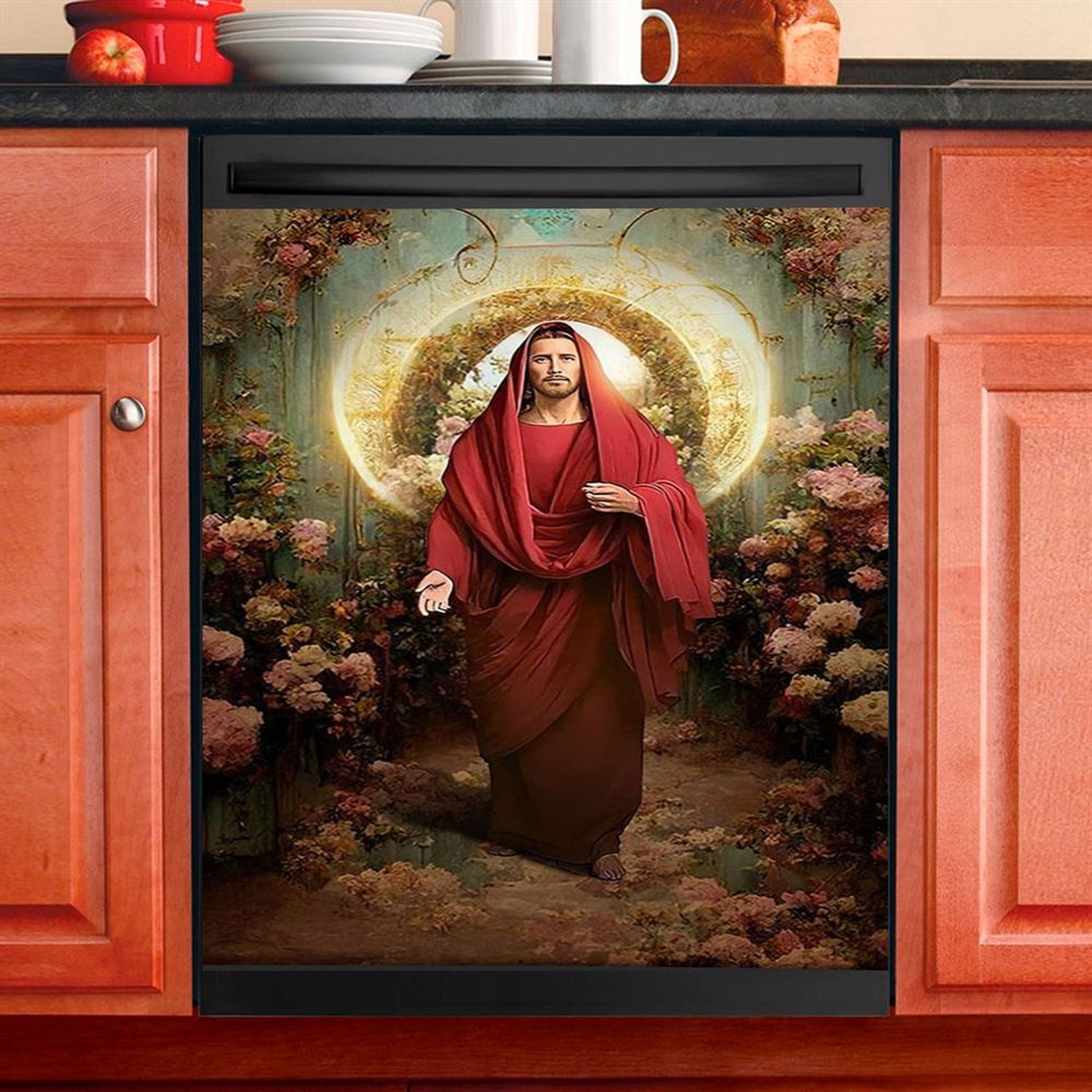 Jesus In His Majesty And Power Dishwasher Cover , Jesus Dishwasher Stickers, Jesus Kitchen Decor