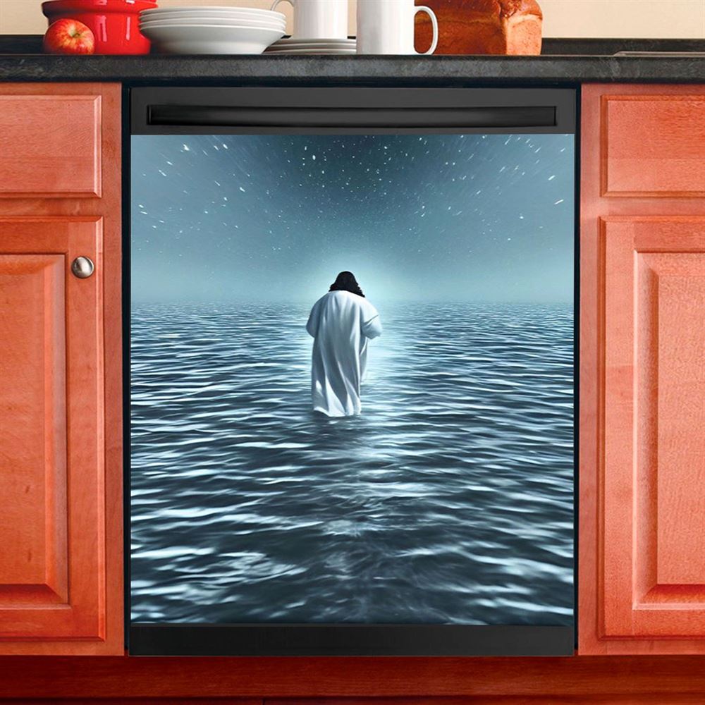 Jesus In The Water Dishwasher Cover , Christian Dishwasher Stickers, Jesus Kitchen Decor