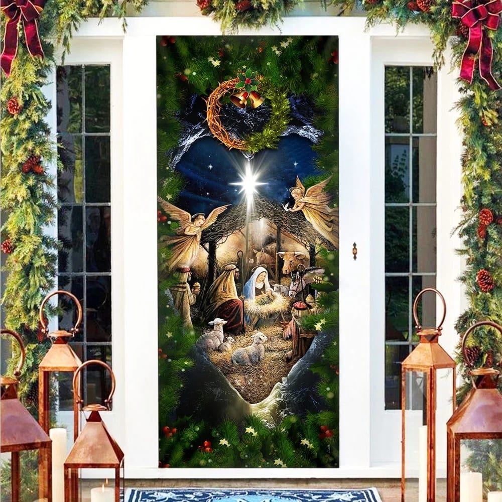 Jesus Is Born Door Cover, Nativity Of Jesus Door Cover, Christian Door Decor, Door Christian Church, Christian Door Plaques