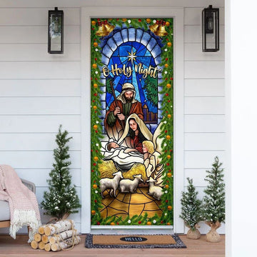 Jesus Is Born O Holy Night Nativity of Jesus Christmas Door Cover, Christian Door Decor, Door Christian Church, Christian Door Plaques