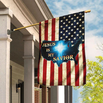 Jesus Is My Savior Christian Cross American House Flags, Christian Flag, Scripture Flag, Garden Banner