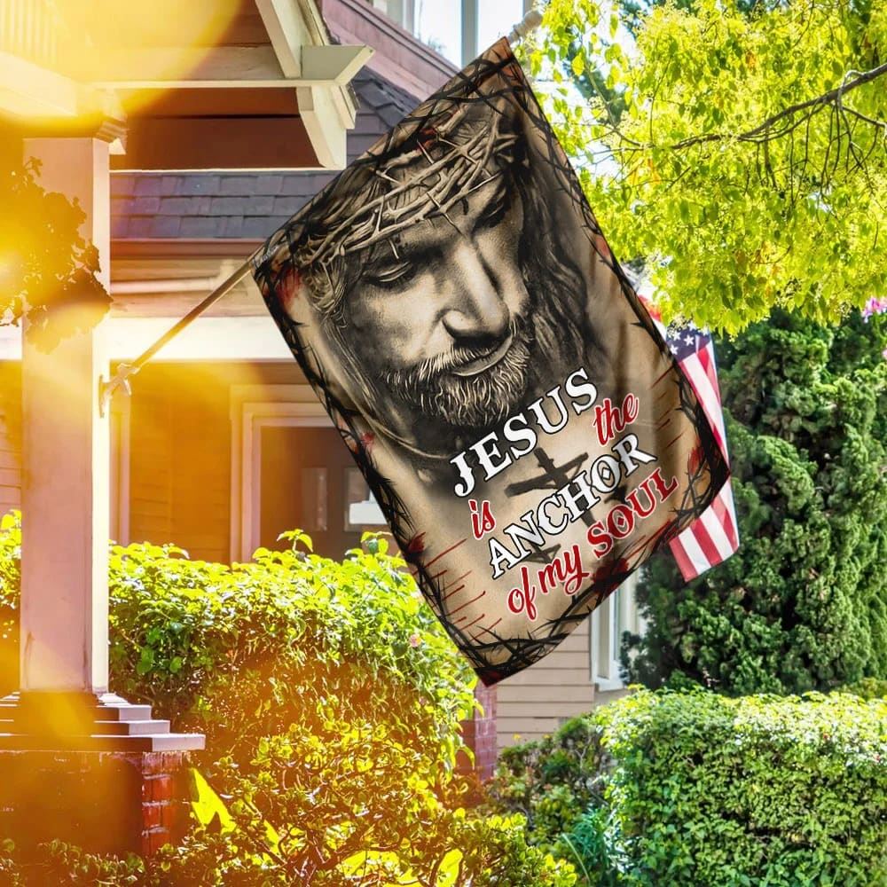 Jesus Is The Anchor Of My Soul House Flag, Christian Flag, Christian Flag, Scripture Flag, Garden Banner