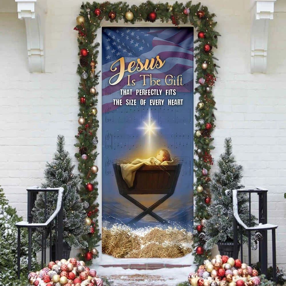 Jesus Is The Gift For Every Heart Door Cover, Christian Door Decor, Door Christian Church, Christian Door Plaques