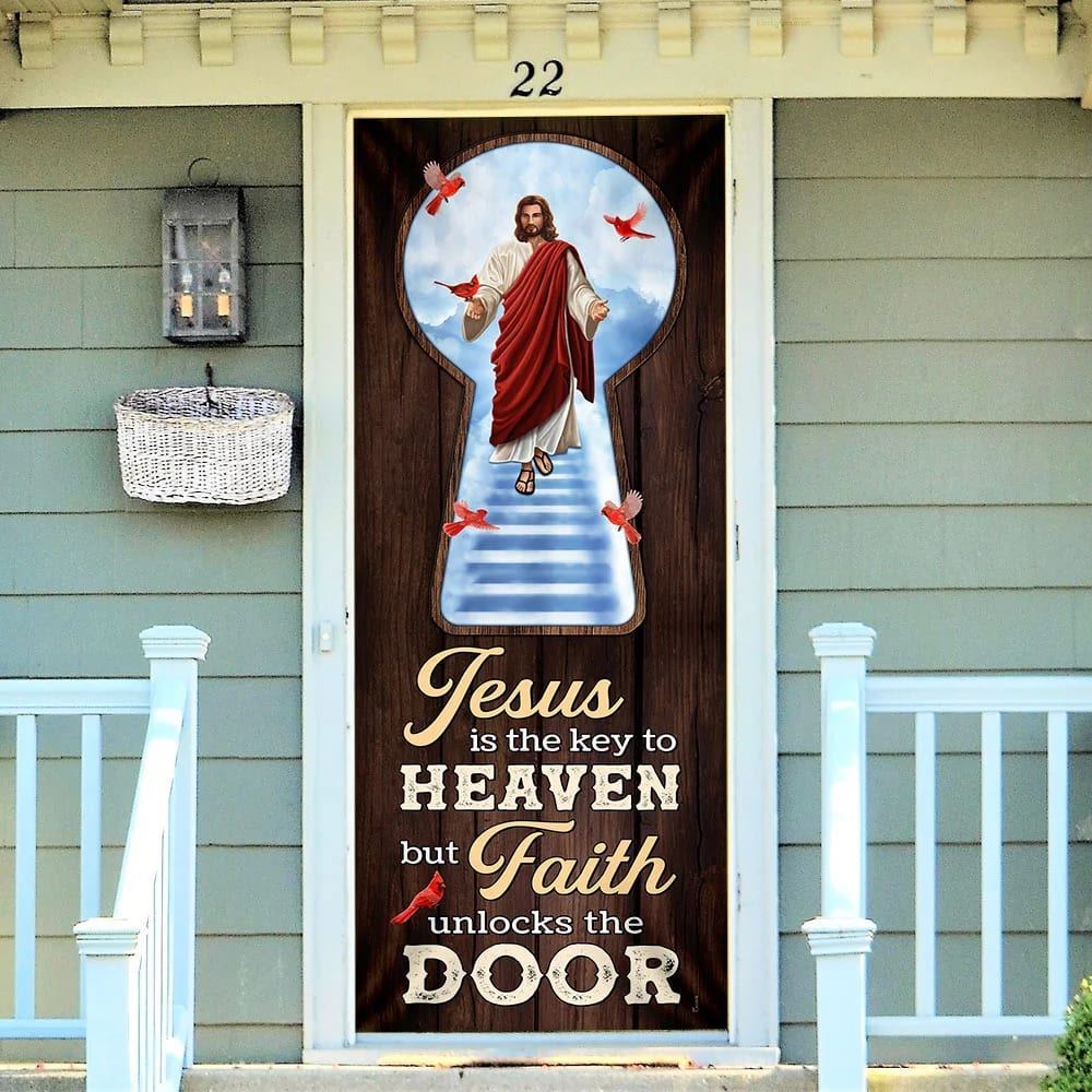 Jesus Is The Key To Heaven Door Cover, Christian Door Decor, Door Christian Church, Christian Door Plaques
