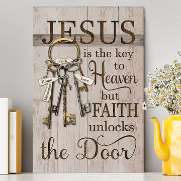Jesus Is The Key To Heaven Wall Art Canvas - Jesus Portrait Canvas Prints - Christian Wall Art