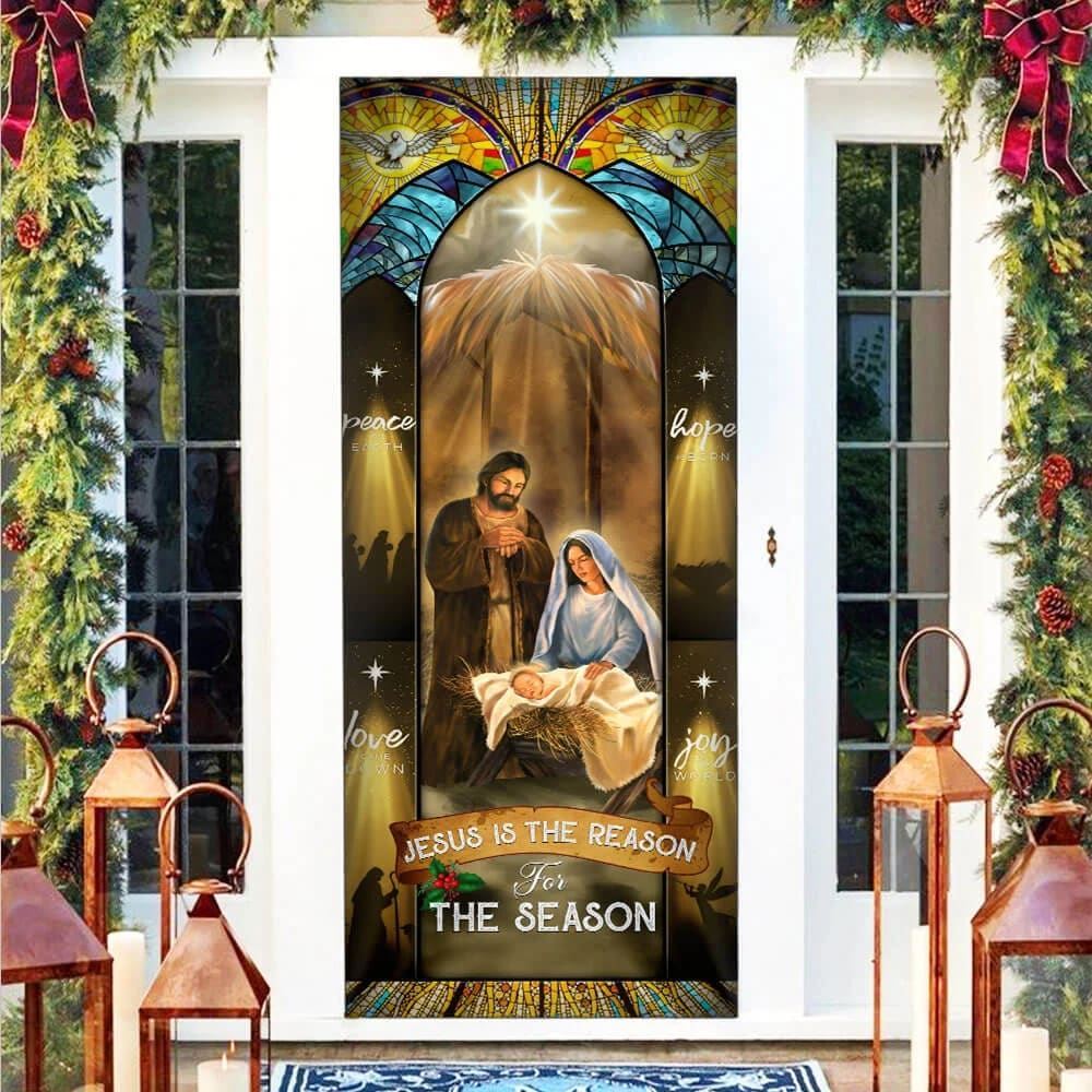Jesus Is The Reason For The Season Christmas Door Cover, Christian Door Decor, Door Christian Church, Christian Door Plaques